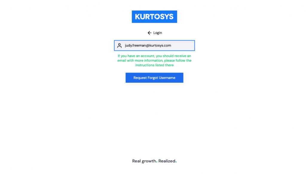 Forgot Username Kurtosys Help