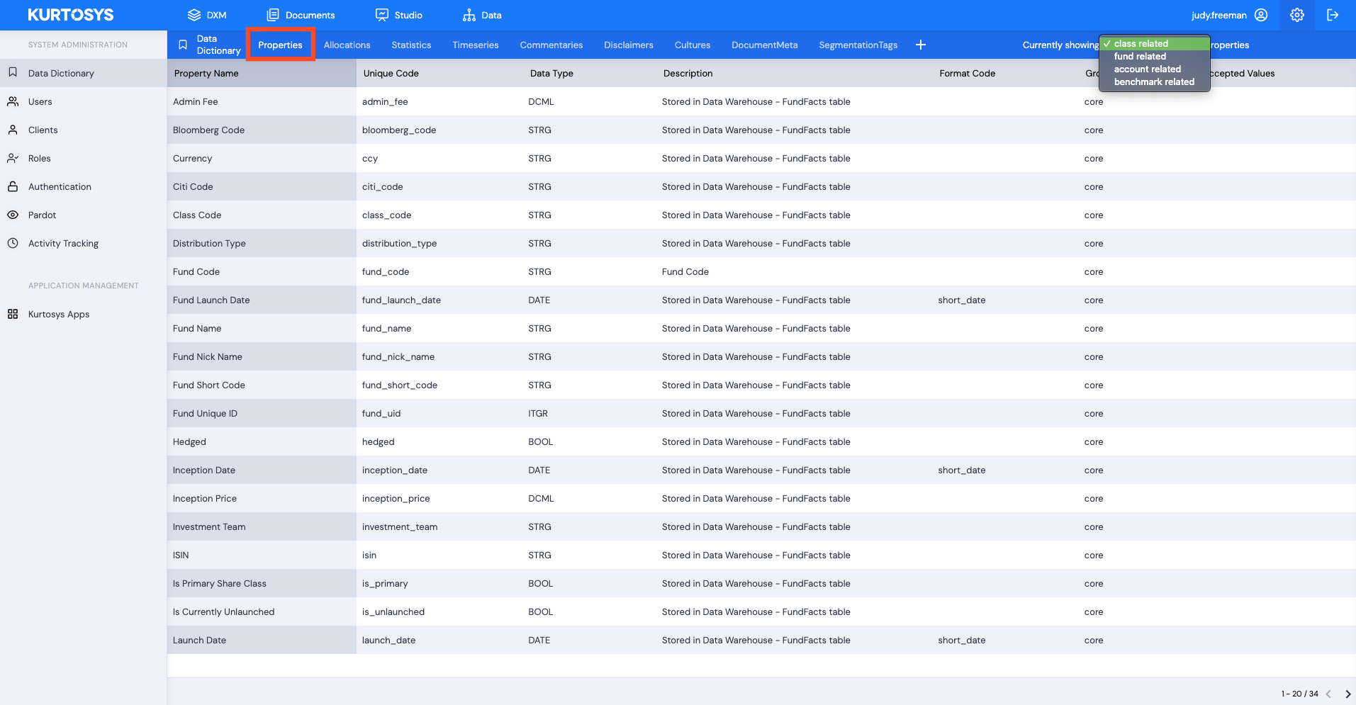 Introduction to the Data Dictionary Kurtosys Help